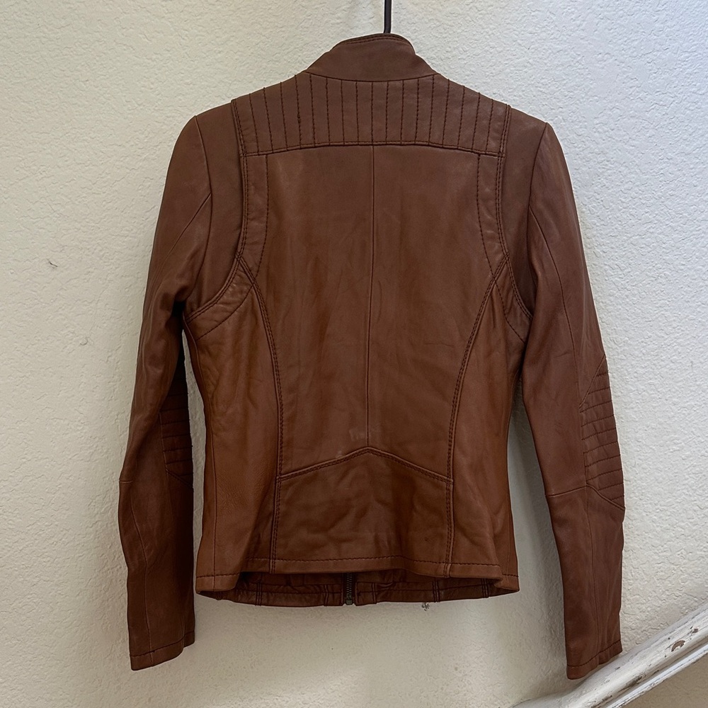 Michael Kors Tan Leather Jacket, Soft and Vintage - Picture 7 of 14